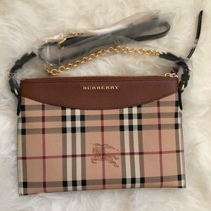 Burberry Soft Grain Haymarket Peyton Crossbody Bag